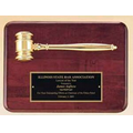 Rosewood Plaque w/ Gold Electroplate Metal Gavel (9"x12")